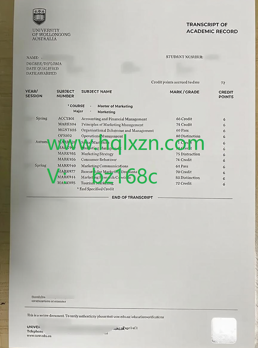 怎样购买卧龙岗大学成绩单，是否可以做到1:1复制？ loading=